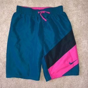 pink nike swim shorts